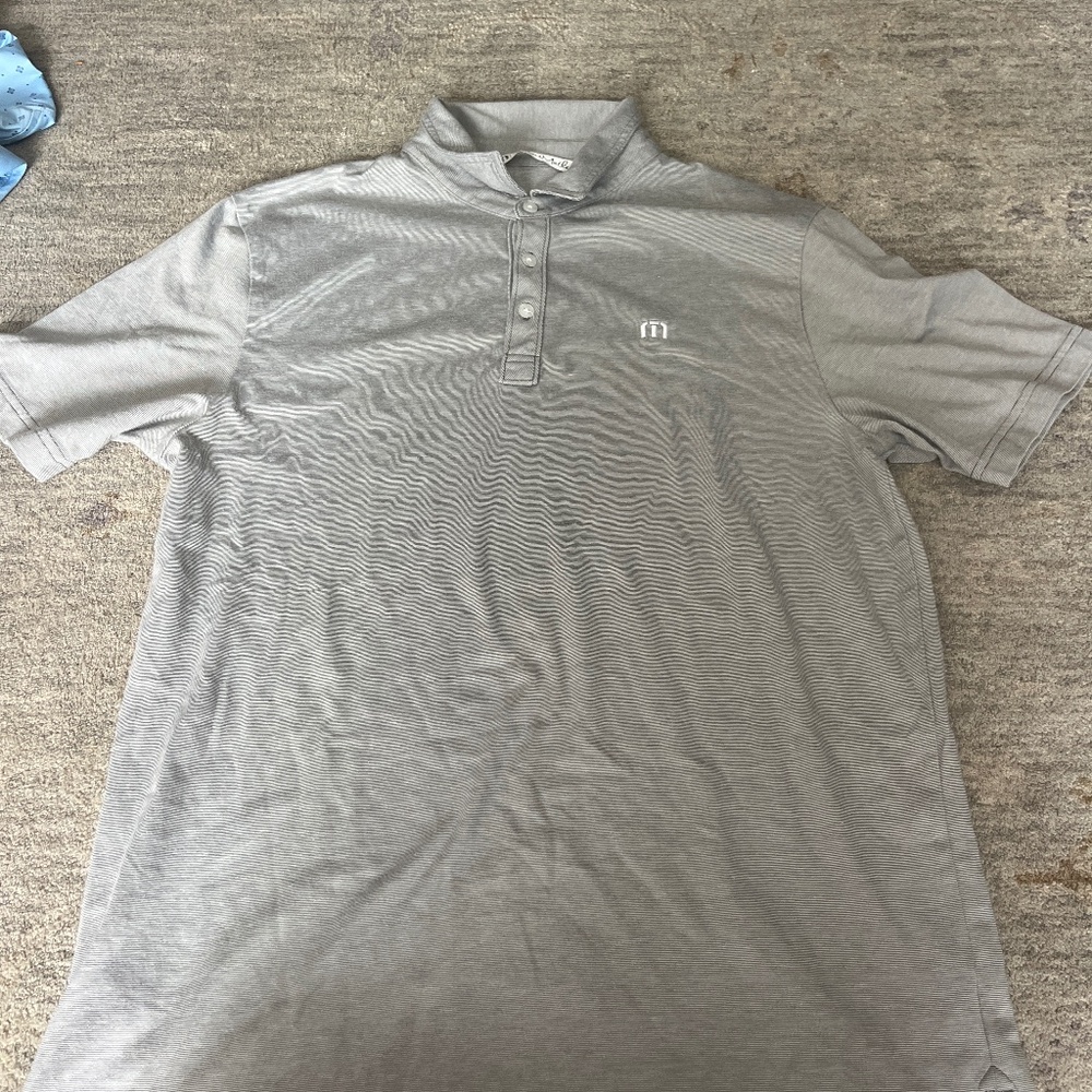 TravisMathew Gray Short Sleeve Polo
